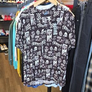 Graphic Black and White Men's Casual Shirt